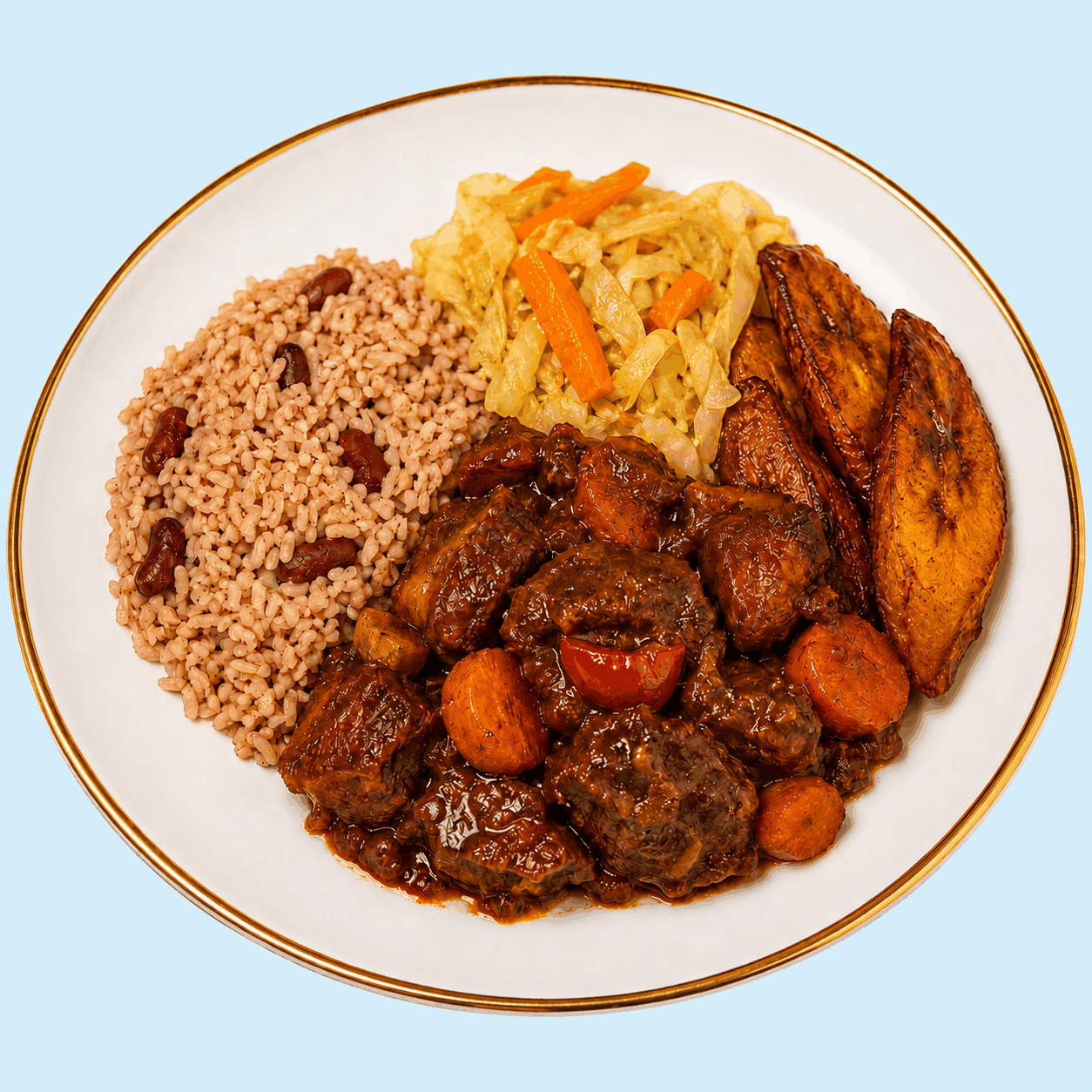 Brown Stew Chicken traditional dinner